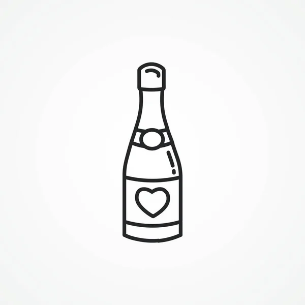 Sektflaschen Linie Ikone Champagner Flaschenlinie — Stockvektor