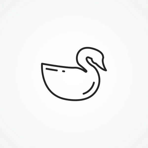 Schwanenlinien Symbol Ikone Der Schwanenvogellinie — Stockvektor