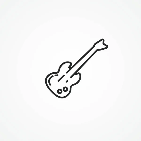 Electric Guitar Line Icon Electric Guitar Line Icon — Stock Vector
