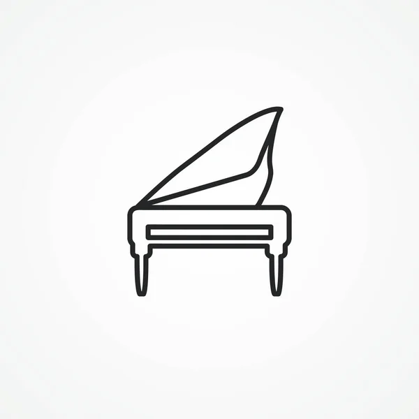 Piyano Çizgisi Simgesi Grand Piano Line Simgesi — Stok Vektör