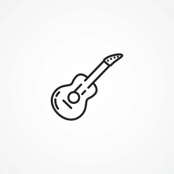 Gitarrlinjen Ikonen Klassisk Gitarr Line Ikon — Stock vektor