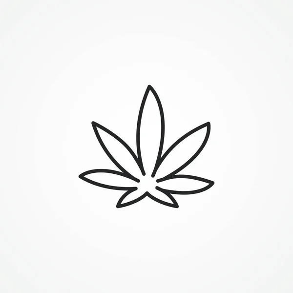 大麻线图标的叶子 大麻叶线图标 — 图库矢量图片