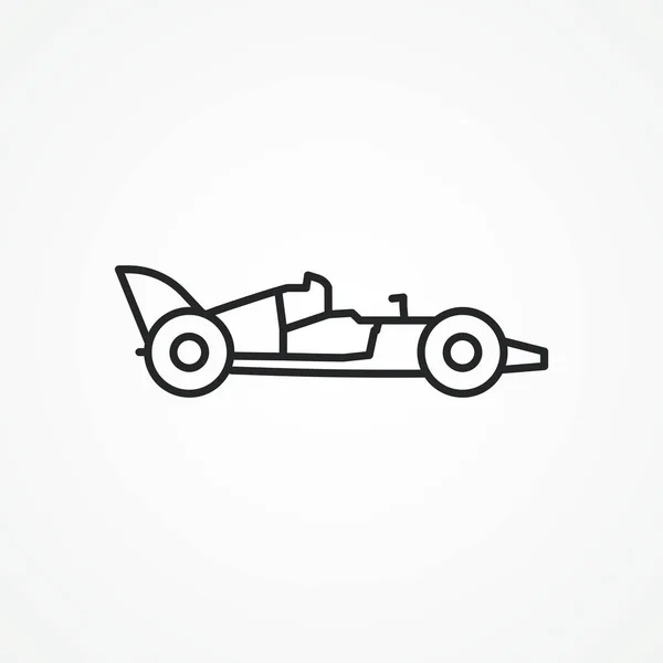 Ikona Wyścigów Samochodowych Otwarte Koło Wyścig Samochodowy Linii Ikona — Wektor stockowy