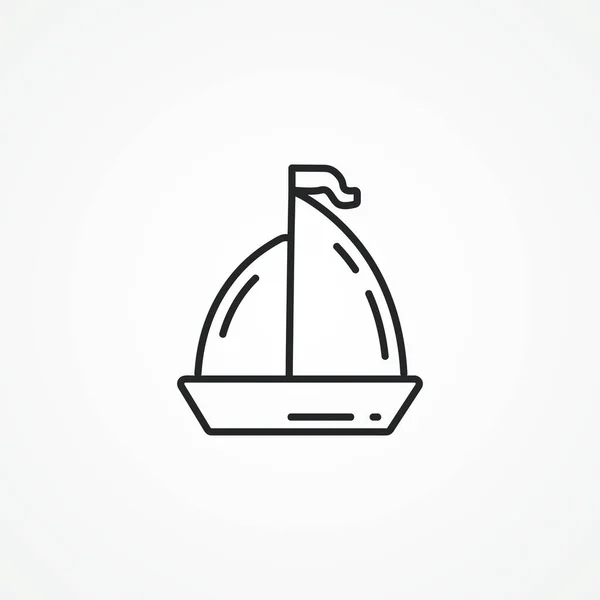 ヨットラインのアイコンをセーリング ヨットセーリングヨット — ストックベクタ