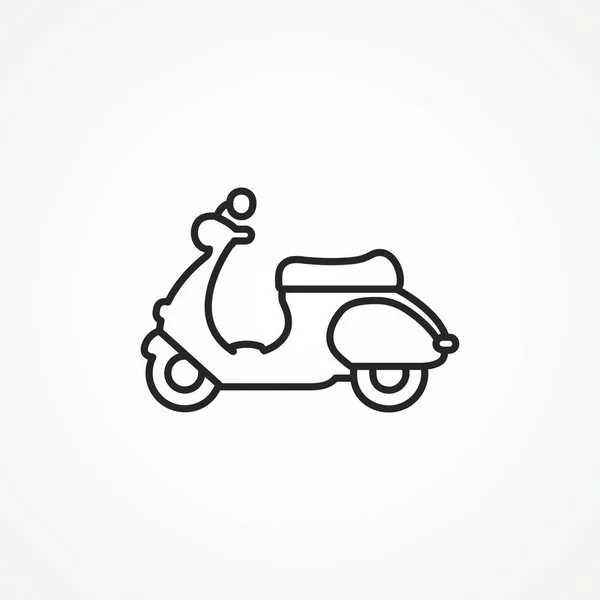 Icône Ligne Scooter Scooter Cyclomoteur Icône Contour Moto — Image vectorielle