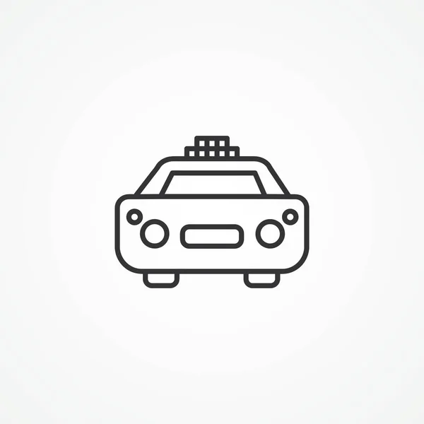 Taksi Arabası Çizgisi Simgesi Taksi Hattı Simgesi — Stok Vektör