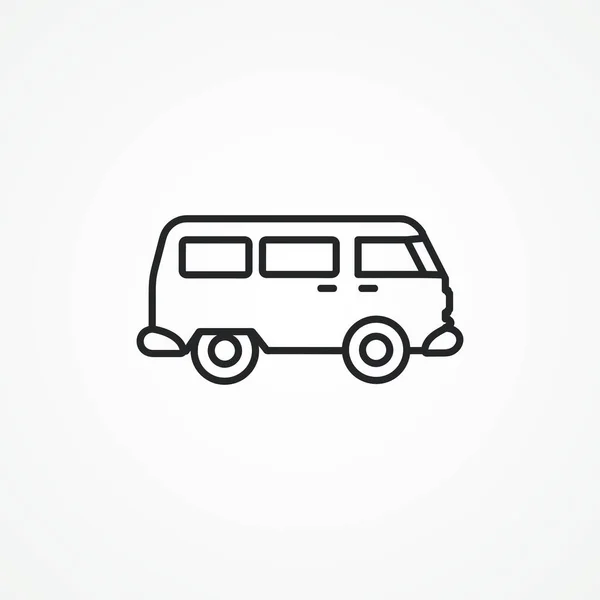 Minivan Line Icon Mini Van Line Icon — Stock Vector