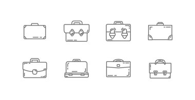 Evrak çantası satır simgesi, portföy çizgi simgesi.