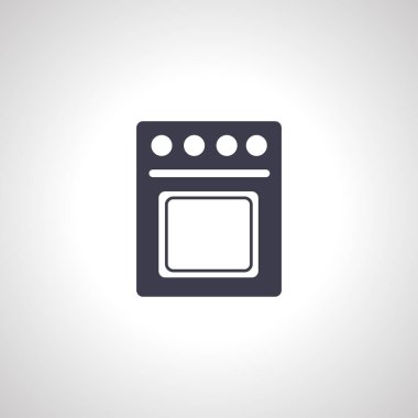 Mutfak gazlı fırın ikonu. Soba yakma simgesi.
