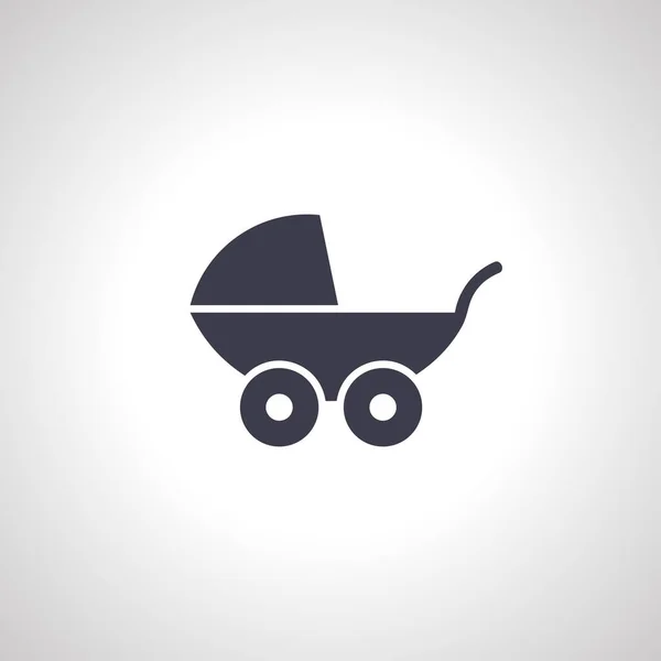 Baby Kinderwagen Vervoer Icoon Kinderwagen Baby Icoon — Stockvector