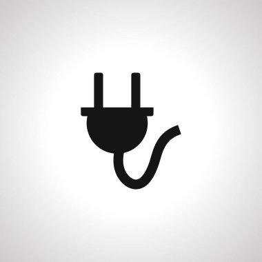 Basit elektrik prizi simgesi. elektrik dolgu simgesi