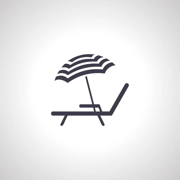 Sunbed Umbrella Icon Sun Lounger Umbrella Icon — Stock Vector