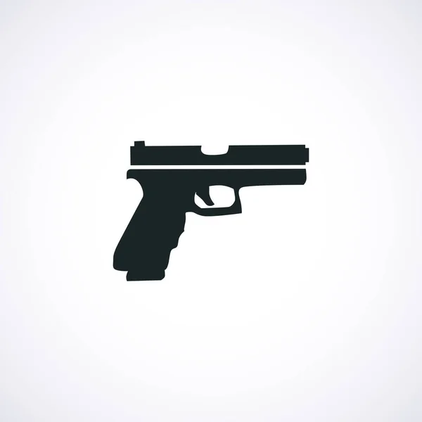 Pistole Einfaches Symbol Waffenikone Pistolenikone — Stockvektor