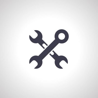 İzole edilmiş simgeyi çalıştır. Servis anahtarı simgesi. Çapraz simgeyi çalıştır