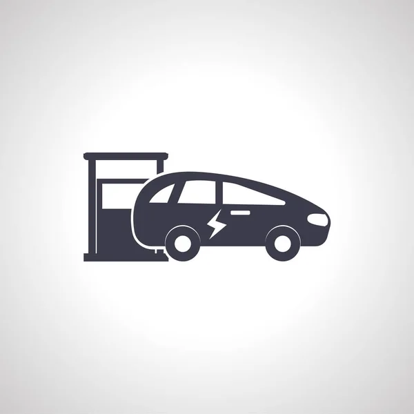 Eco Electric Car Fuel Station Isolated Icon — Stock Vector