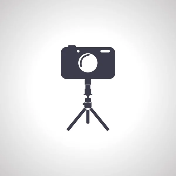 Ayaklı Izole Ikondaki Fotoğraf Makinesi Kamera Ortam Tasarım Ögesi — Stok Vektör