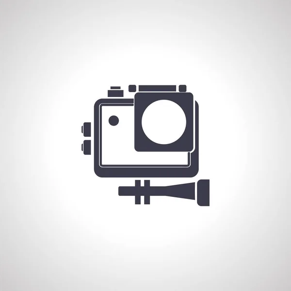 Экшн Камера Значок Вектор Твердая Иллюстрация Пиктограмма Изолированы Белом — стоковый вектор