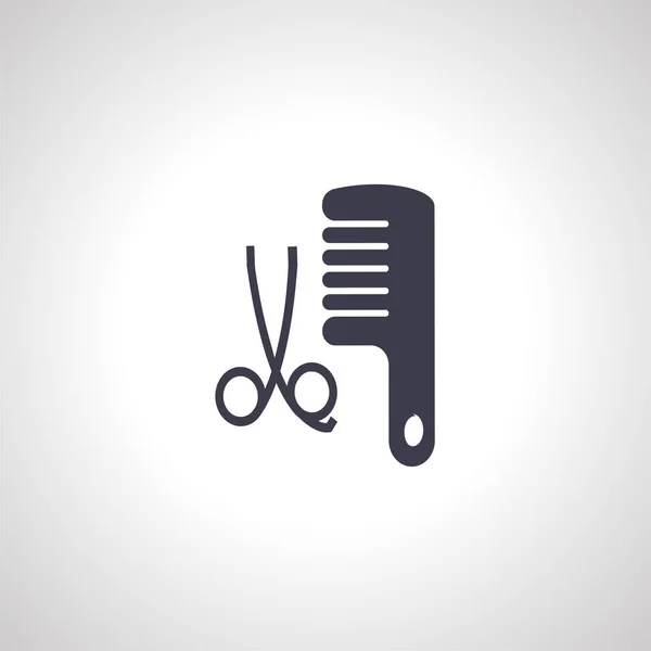 梳子和剪刀图标 理发师工具图标 梳子和剪刀隔离的简单图标 — 图库矢量图片