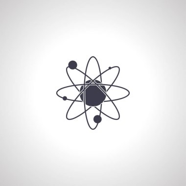 Atom icon. atom structure. atomic nucleus and spinning electrons
