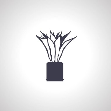 Bir tencere simgesinde kapalı bitki.