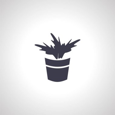 Bir tencere simgesinde kapalı bitki.