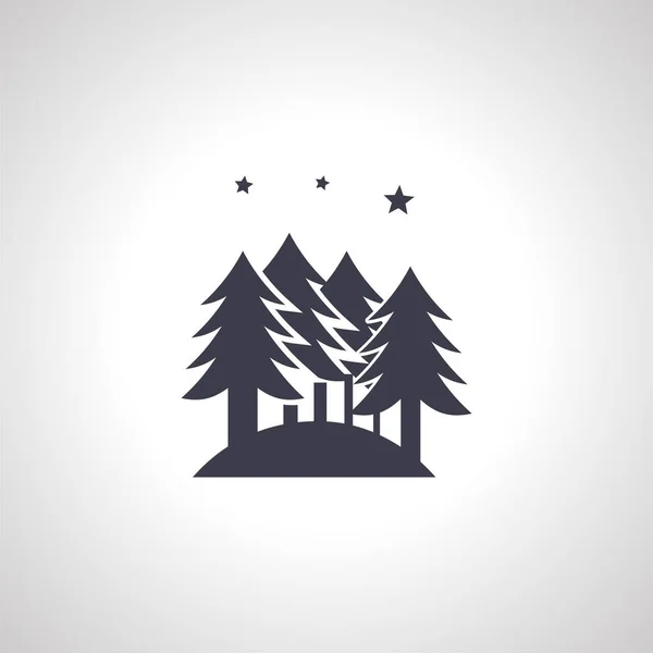 Forest Icon Trees Isolated Icon — Stock Vector