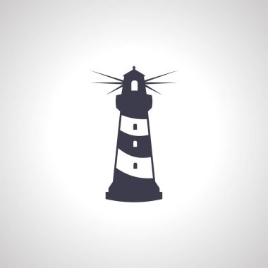 Deniz feneri ikonu. deniz feneri izole edilmiş simgesi