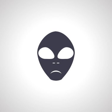 Uzaylı kafası izole edilmiş ikon. Uzaylı simgesi