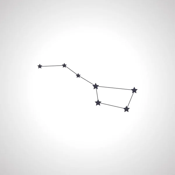 Big Dipper Izolované Ikony Constellation Ursa Major — Stockový vektor