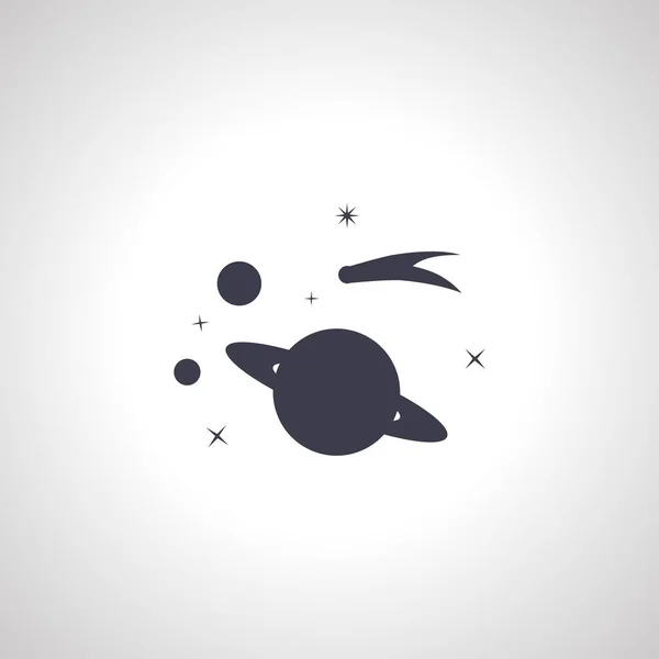 Icône Spatiale Icône Isolée Saturn — Image vectorielle