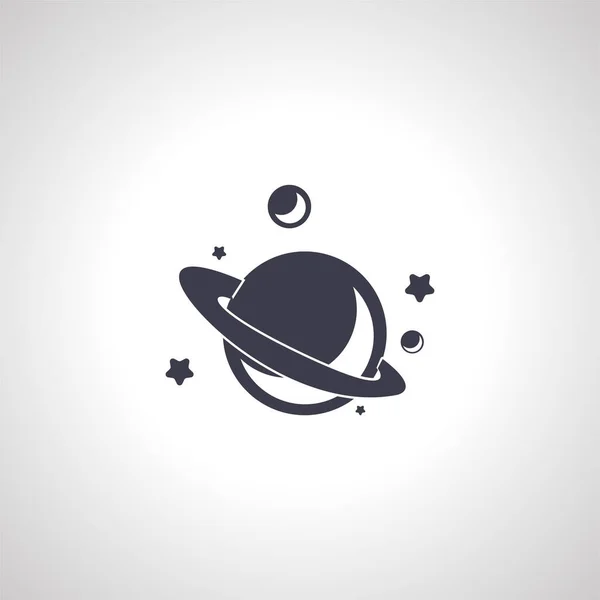 Space Icon Saturn Isolated Icon — Stock Vector