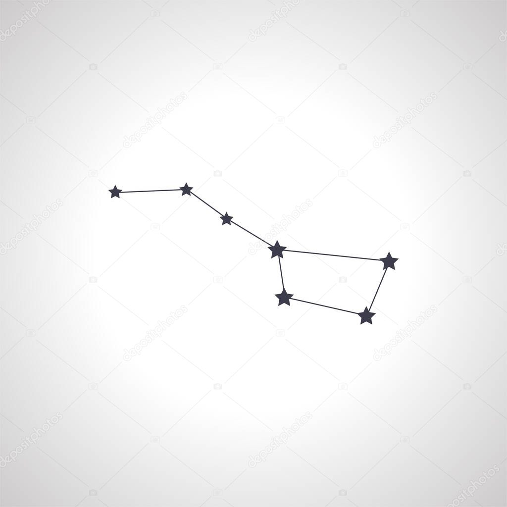 Big Dipper isolated icon. Constellation Ursa Major.