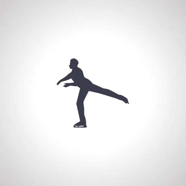 Figure Skating Man Silhouette Figure Skating Icon — Stock Vector