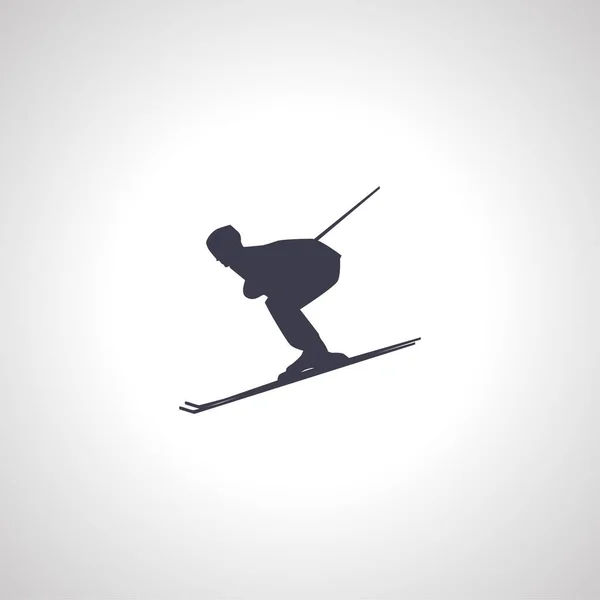 Skifahren Silhouette Ikone Des Skisports — Stockvektor