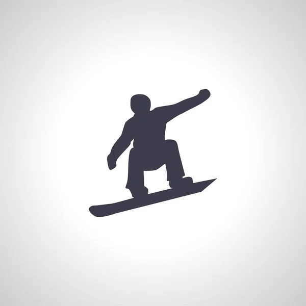 Silhueta Snowboarder Ícone Isolado Snowboard —  Vetores de Stock