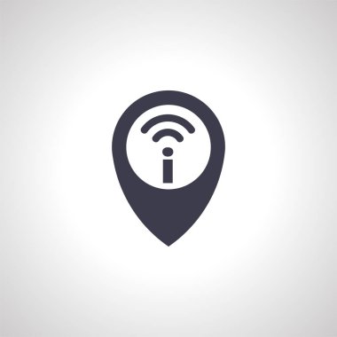 Wi-Fi erişim noktası simgesi. Wi-Fi işaretli harita iğnesi