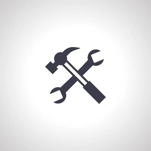 Hammer Und Schraubenschlüssel Isoliert Symbol Werkzeugsymbol Reparieren — Stockvektor