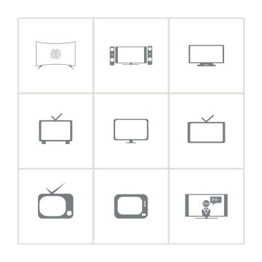 TV ekran simgesi seti, eski TV, akıllı TV