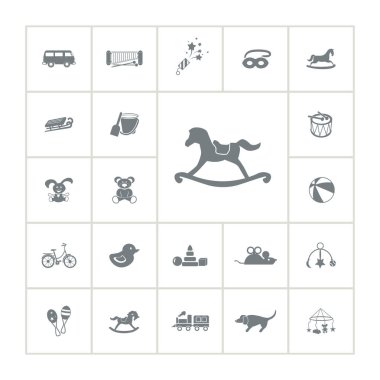 Oyuncak ikonu, oyuncak ayı, oyuncak tren seti