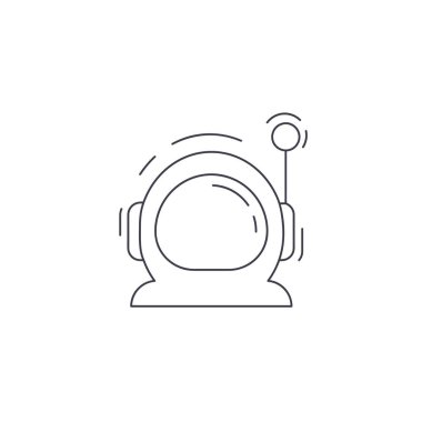 Astronot miğferi ikonu. Kozmonot miğferi ince çizgi simgesi.