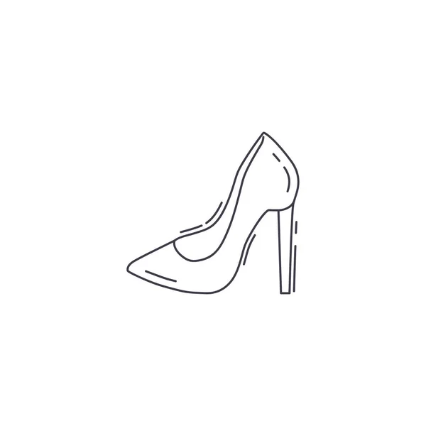 Значок Женской Линии Каблука Тонкая Линия Обуви Высоком Каблуке — стоковый вектор