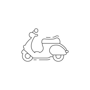 Scooter hattı ikonu. Scooter motosiklet motosikleti ince çizgi simgesi.