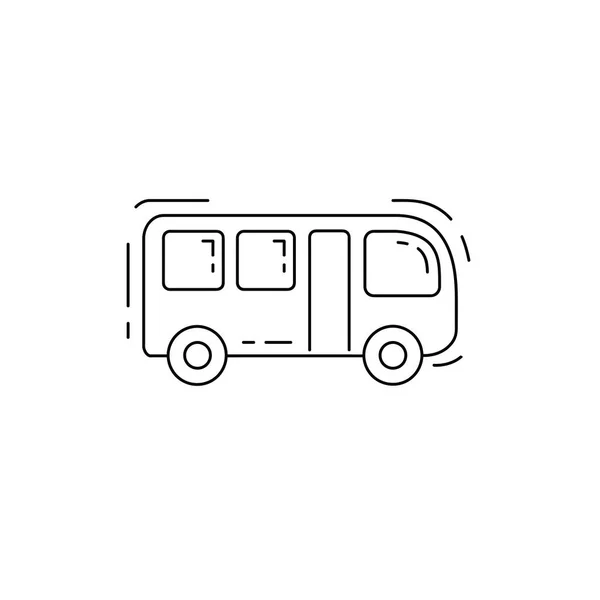 Icono Línea Autobús Icono Línea Delgada Bus — Vector de stock