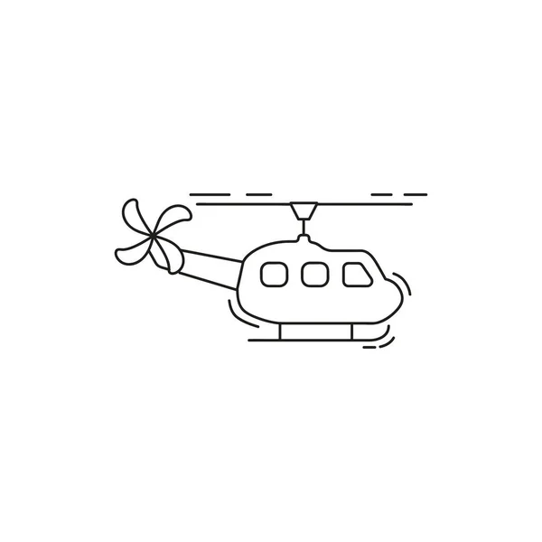 Helikopterlinjekon Tunn Linjeikon För Helikopter — Stock vektor