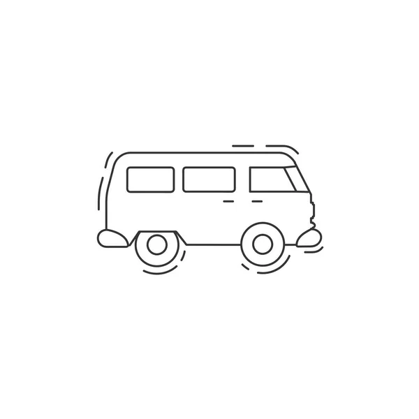 Minivan Line Icon Mini Van Thin Line Icon — Stock Vector