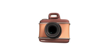 Kamera 3D animasyon. Çizgi film Stili Fotoğraf Kamerası 3D hareket