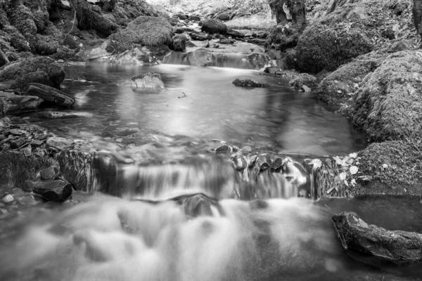 Larga Exposición Una Cascada Río Horner Water Que Fluye Través — Foto de Stock