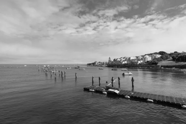Schwarz Weiß Foto Der Alten Seebrücke Swanage — Stockfoto
