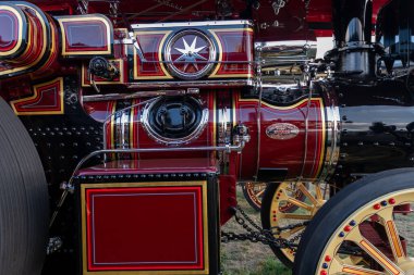 Tarrant Hinton. Dorset. Birleşik Krallık. 25 Ağustos 2022 Supreme adlı yenilenmiş Fowler B6 çekici motoru Büyük Dorset Buhar Fuarı 'nda sergileniyor.