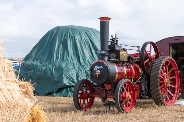 stock image Tarrant Hinton.Dorset.United Kingdom.August 25th 2022.A 1912 Foden traction engine called Wattie Pollock is on display at the Great Dorset Steam Fair